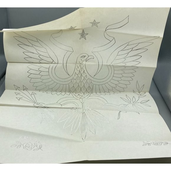 Large Vintage American Eagle Patriotic Iron On Transfer 2791 Metallic Silver - Picture 1 of 6